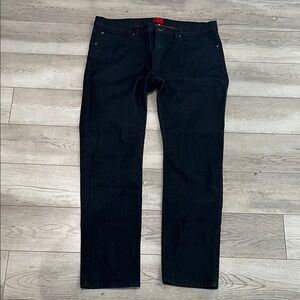 HUGO Men's Straight Jeans with Red Logo Tab